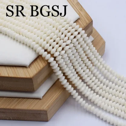 2x4mm pequeño Rondelle mar blanco bambú Coral boda nigeriana pareja Original traje nupcial africano joyería de fiesta cuentas de semillas