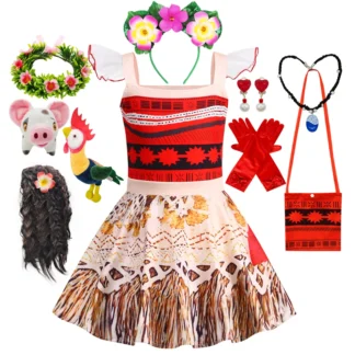 Disfraces de princesa Moana para niñas pequeñas, vestidos para niños pequeños, ropa para niños, fiesta de carnaval, Ropa de baile de Ballet
