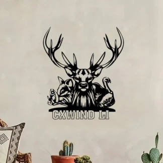 Letrero de metal de caza personalizado, letrero de caza de ciervos, letrero de nombre de cazador personalizado, decoración de cabina, letrero de cueva de hombre, regalo de cazador