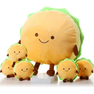 Caliente lindo juguete de peluche hamburguesas comida juguete muñeca de peluche con cremallera almohada de felpa regalo para niños niñas