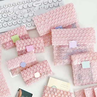 Bolsa de burbujas de amor rosa y rosa, bolsa de protección de regalo, sobre, bolsa de correo, bolsa de burbujas, 5 uds.