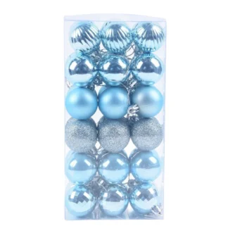 Adornos navideños Juego de adornos de árbol de Navidad inastillables Decoración de bolas de Navidad Nuevo azul hielo