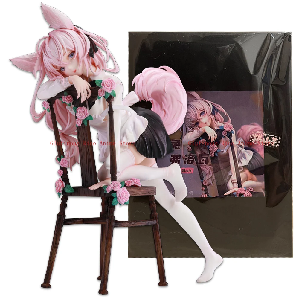Ln stock anime Rabbit Flova figura 1/7 taburete escena de rodillas modelo a juego juguete colección de regalo figura Aciton Orejas de conejo