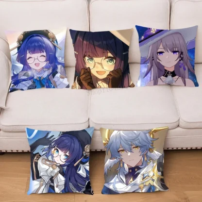 1 funda de almohada Honkai Star Rail cuadrada para dormitorio, sofá, cojín cómodo de ocio, decoración del hogar para sala de estar y coche
