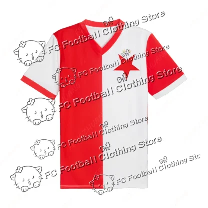 2024/25 SK Slavia Praga camiseta de local al aire libre de secado rápido camiseta de fútbol unisex verano clásico Casual camiseta suelta nueva