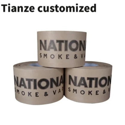 10 piezas. Cinta de papel Kraft autoadhesiva marrón de caja de cartón de sellado de alto rendimiento personalizada con logotipo impreso