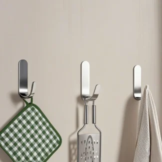 Ganchos autoadhesivos de acero inoxidable, ganchos de pared pesados, ganchos adhesivos impermeables para colgar toallas de baño, llaves, bolsa de abrigo, 4/8 Uds.