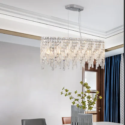 Candelabro de cristal Irregular, lámpara de lujo con forma de gota de lluvia para decoración del hogar, sala de estar, dormitorio, comedor, accesorios de escalera