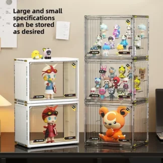 Caja ciega de almacenamiento, estante de exhibición transparente a prueba de polvo, almacenamiento de maniquí, modelo de muñeca, caja de exhibición de juguete, soporte de gabinete Bubblegum