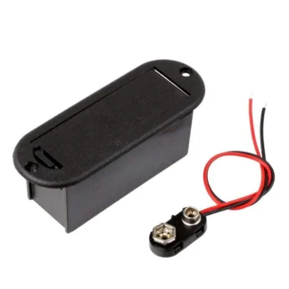 Funda porta baterías de 9V para pastilla activa de bajo y guitarra