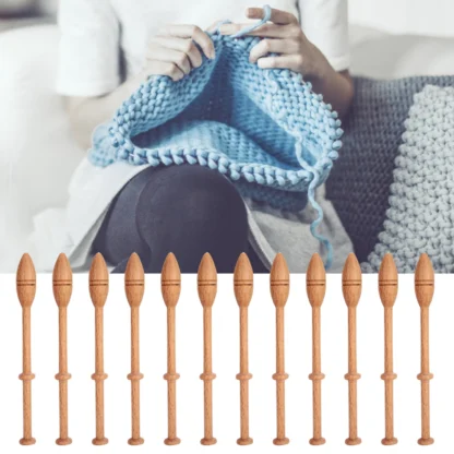 12 Uds. De bobina de encaje de madera, herramientas de tejido de madera torneadas artesanales francesas Vintage antiguas