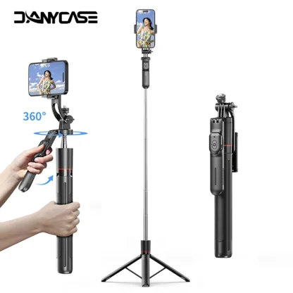 Trípode/palo Selfie Bluetooth F16, soporte para teléfono extensible inalámbrico de 67 pulgadas con tornillo de 1/4 "para cámara de teléfono inteligente Vlog