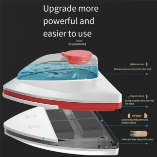Herramienta de limpieza de ventanas de vidrio magnético, limpiaparabrisas de doble capa con descarga de agua, limpiador de ventanas especial para el hogar, duradero D