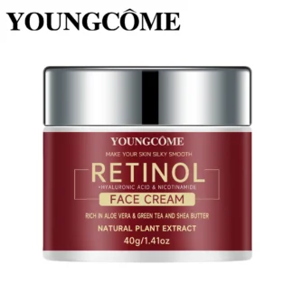 "YOUNGCOME Retinol + Ácido Hialurónico + Crema de Aloe AMOSTRA - Hidratante Antiedad 3 en 1 40G"