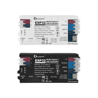 Controlador LED GLEDOPTO ESP32 WLED compatible con luces de tira WS2811/WS2812/WS2813/WS2815 negro