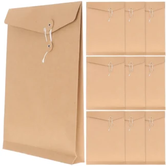 Bolsa de papel A4, organizador de documentos, carpetas de corbatas, almacenamiento, hogar, oficina, escuela, uso comercial, 10 Uds.