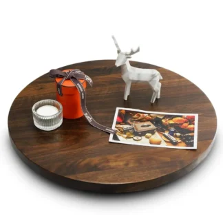 15 Hes Bla Lazy Susan de madera de nogal, bandeja giratoria de cocina redonda de madera maciza