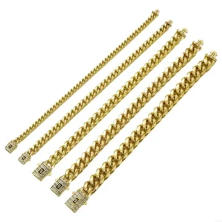D0UF Tendends Petting 14k collar cadena cubana chapada en oro para entusiastas