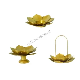 11UA Elegante Metal Lotos Flower Supper Cup Desktop Decoration para celebración y ceremonias