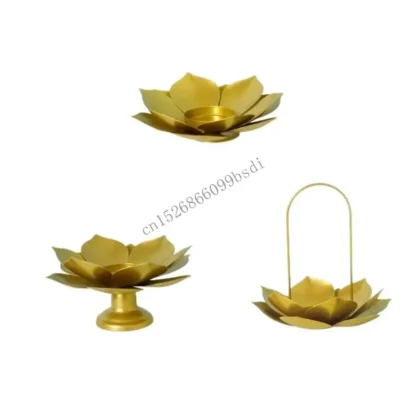 11UA Elegante Metal Lotos Flower Supper Cup Desktop Decoration para celebración y ceremonias