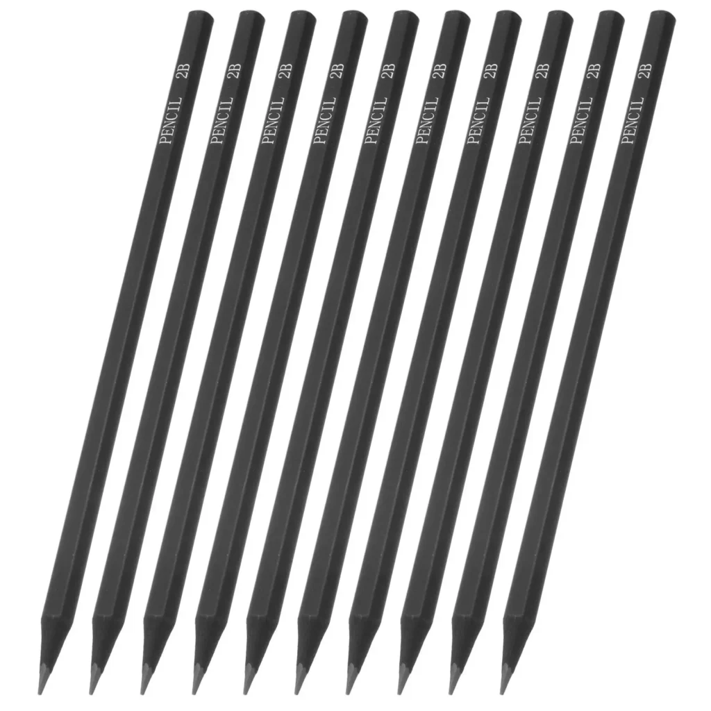 10 Uds. Lápices Hexagonal de varilla negra 2B escritura suave suministros de dibujo de bocetos profesionales lápices de sombreado para artistas