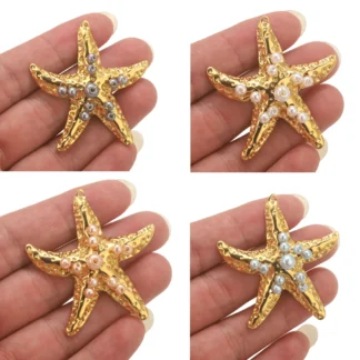 1 Uds. Cuentas de acero inoxidable, dijes de estrella de mar para fabricación de joyas, colgantes de océano, conectores de collar DIY, piezas de conector de joyería