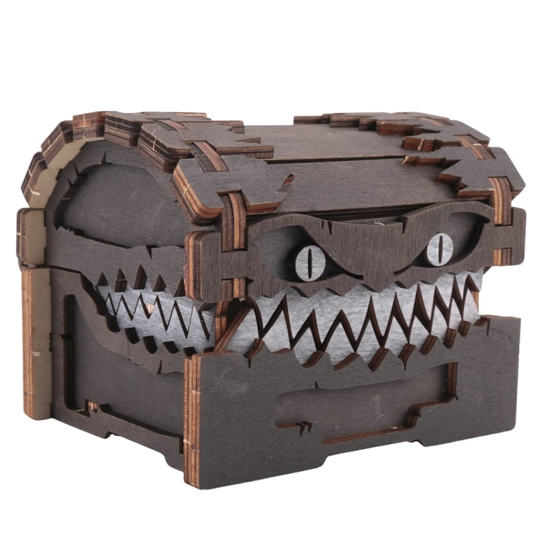 Bloques de construcción empalmados de madera, caja de almacenamiento de Diablo, 1 piezas, como se muestra, decoración artesanal de Graffiti de colores