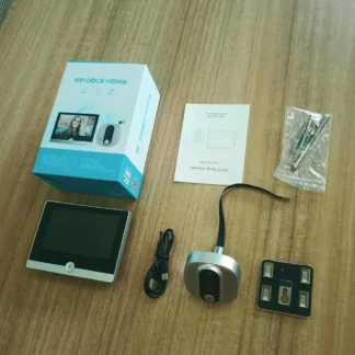 Timbre inteligente W1 de 4,3 pulgadas, mirilla con cámara LCD, visión nocturna, timbre de puerta inteligente, monitor inalámbrico para interiores, píxeles HD de 1080P