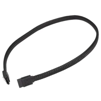 Y16A 50CM SATA 3.0 III SATA3 Cable de datos de 7 pines Cables SSD de 6 Gb/s Cable de datos de disco duro HDD con funda de nailon Versión premium (negro)