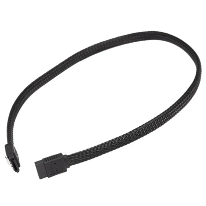 Y16A 50CM SATA 3.0 III SATA3 Cable de datos de 7 pines Cables SSD de 6 Gb/s Cable de datos de disco duro HDD con funda de nailon Versión premium (negro)