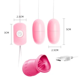 Vibrador de huevo de doble salto USB, Juguetes sexuales, masturbador de huevo de vibración fuerte silencioso para mujer, estimulación del clítoris y pezón, suministros para adultos 18