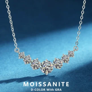 Lnngy-collar de moissanita de 5mm, 6,5mm y 8mm con certificado, collares con colgante de plata de ley 925 para mujer, regalo de joyería brillante
