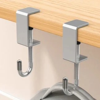 360 °   Ganchos de mesa giratorios de acero: instalación desmontable y no destructiva para escritorios de oficina, dormitorios escolares