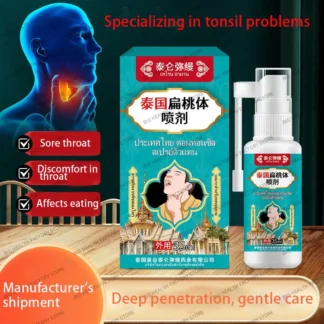 Spray de amígdalas tailandesas, hipertrofia de amígdalas, garganta hinchada, gorila dolorida, parche de garganta plana, congestión nasal y ronquidos