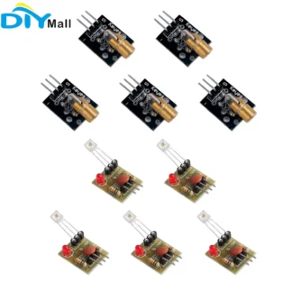Kit de módulos receptores y transmisor láser Keyes de 5 V (5 piezas + 5 piezas) para Arduino con alcance de ambiente oscuro de 1200 m