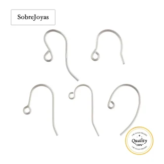 Alambre de oreja brillante de Plata de Ley 925, componentes de oreja de bucle de alambre de oreja francés, accesorios de joyería al por mayor