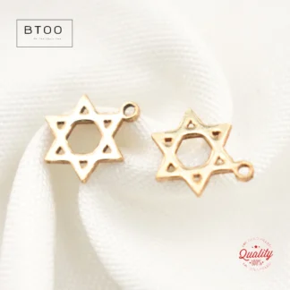 Dijes de estrella de David rellenos de oro Real de 14K, colgante de oro de 6MM para pulsera, collar, pendiente, accesorios de joyería DIY