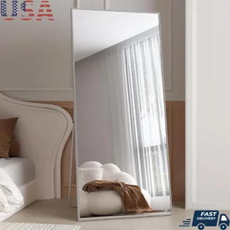 Espejo de suelo grande de longitud completa, soporte de vidrio templado, espejo de tocador Rectangular colgante, superficie reflectante de alta definición