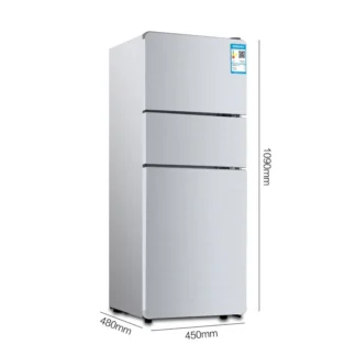 Mini refrigerador de tres puertas para el hogar, refrigerador silencioso de 138 / 150 / 180 L