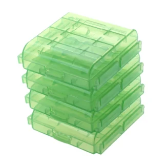 A16Z Paquete de 4 PCS Caja rígida de almacenamiento de pilas AA / AAA-Verde
