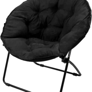 Plato redondo plegable acolchado, silla de platillo para juegos, cama o sala de estar, perfecto para estudiar, leer, jugar o noches de cine