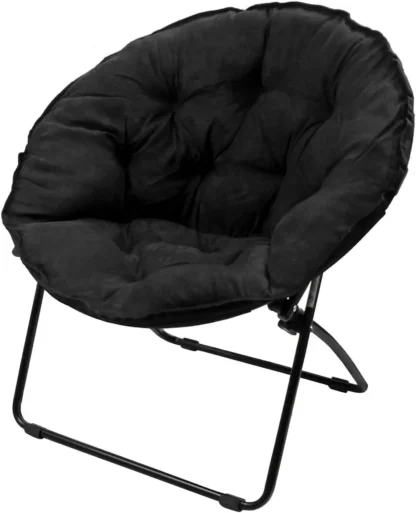 Plato redondo plegable acolchado, silla de platillo para juegos, cama o sala de estar, perfecto para estudiar, leer, jugar o noches de cine