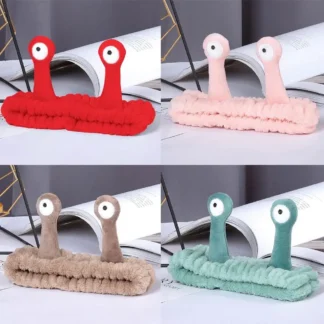 Diadema de caracol de dibujos animados de lana Coral para mujer y niña, diadema elástica para maquillaje, lavado de cara, cuidado de la piel, Spa