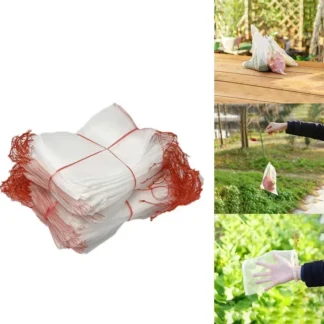 50 unids/set bolsas de red para jardín verduras uvas manzanas bolsa de protección de frutas Control de plagas agrícola bolsas de malla antigolpes para uvas