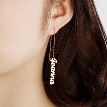 Pendientes Productos personalizados Pendientes de cadena larga inglesa Acero inoxidable para mujer Envoltura individual Tira larga Joyería colgante popular