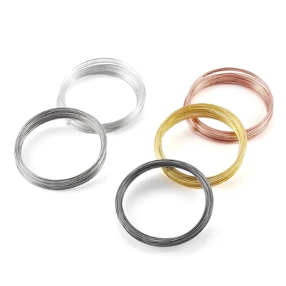 1 Juego de alambre de acero con cuentas de memoria de 0,6mm para brazalete, fabricación de pulseras, collares, pulseras envolventes, fabricación de 60mm de diámetro interior