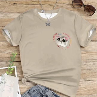 Ropa Para niña de 5 a 14 años, camiseta caqui de otro día, ropa para niño, camisetas de manga corta para niño
