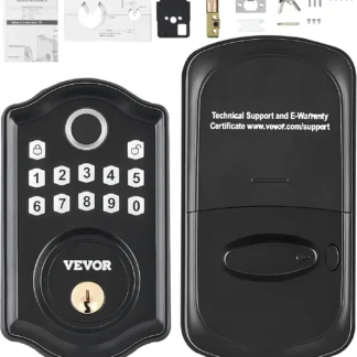 Cerradura de puerta con huella dactilar, cerradura de puerta de entrada sin llave con huella dactilar/código de teclado/llave, cerradura automática, contraseña antiespionaje, clasificación IP 63