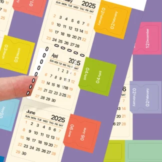 2025 pegatinas de calendario, 2 hojas, pestañas de índice mensuales, planificador diario, pegatina decorativa para cuaderno, manualidades DIY, papelería