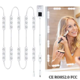 Luces de relleno de espejo LED, luz de relleno regulable táctil, cadena de luz decorativa, luz de pared para espejo de maquillaje